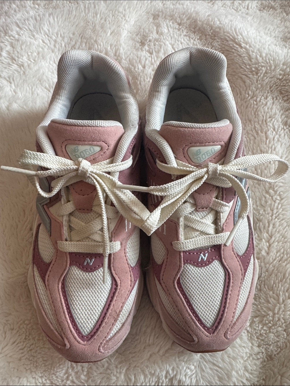 New Balance 9060 Blush Pink & White Sneakers